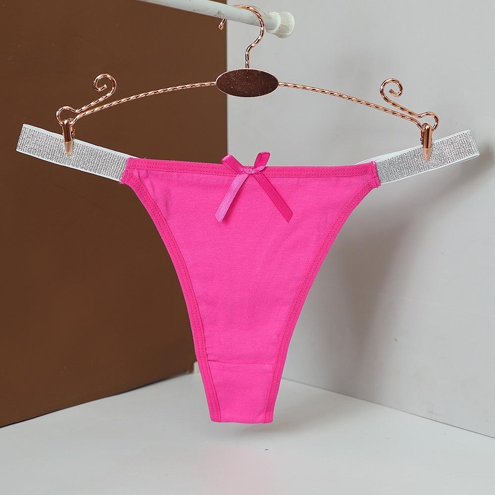 Silver Thin Belt Bowknot Panties Bow Cotton Thong Sweet Women's Briefs Lingerie