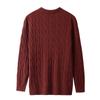 Men's Casual Argyle Crewneck Sweaters Thermal Cable Knit Pullover Sweater