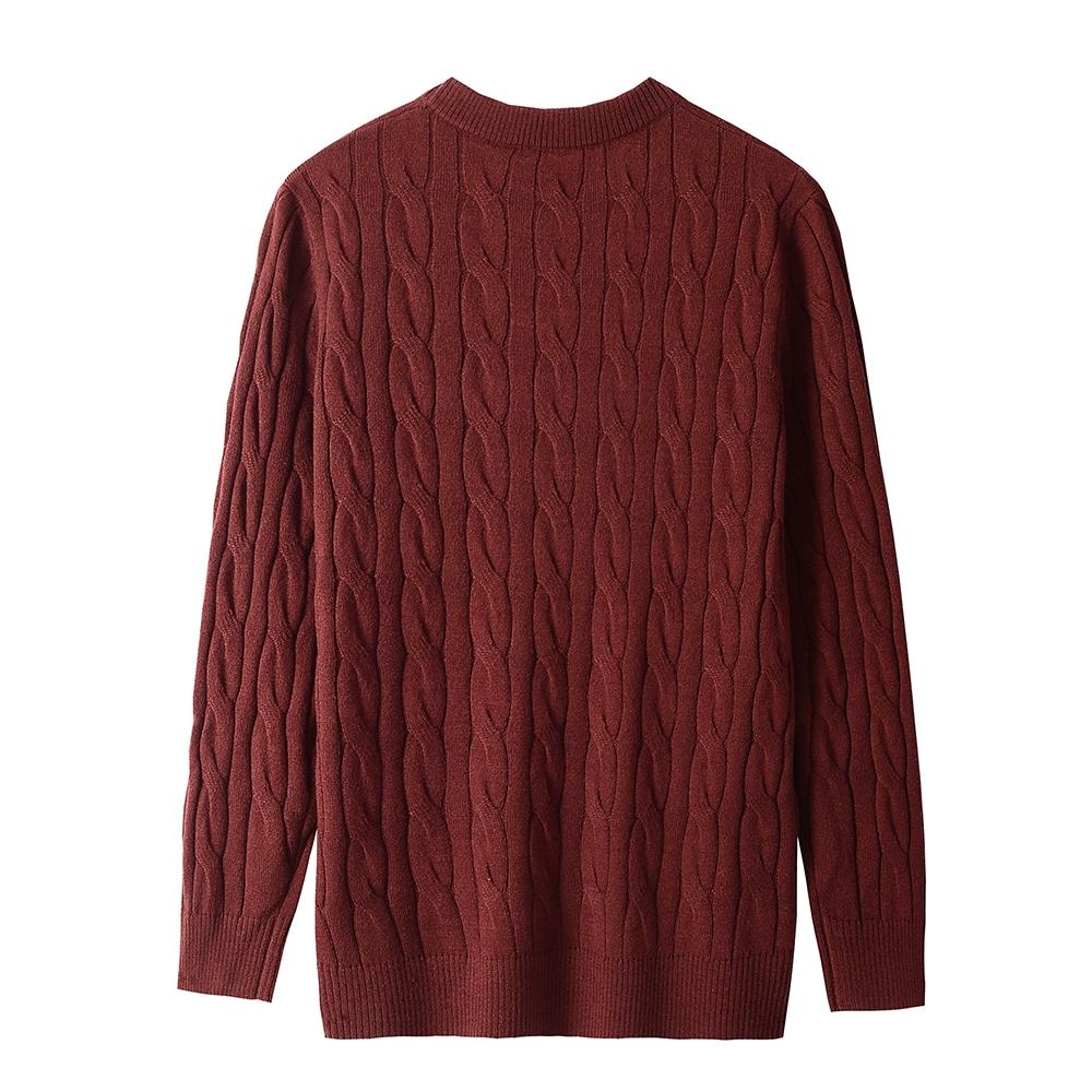 Men's Casual Argyle Crewneck Sweaters Thermal Cable Knit Pullover Sweater