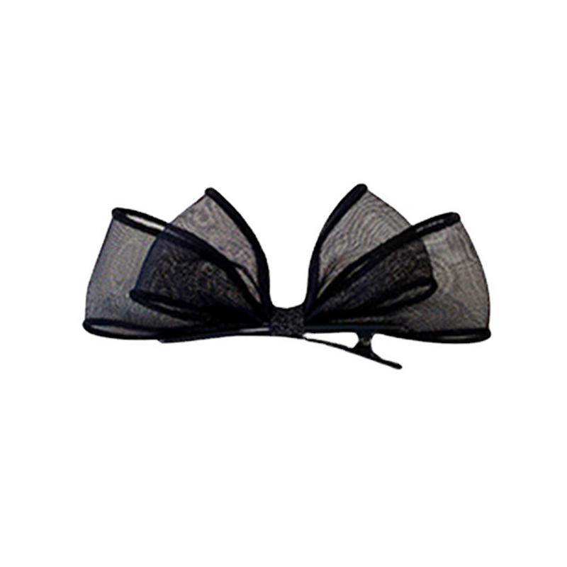 2023 Черная кружевная двухслойная сетчатая заколка-бантик для женщин и девочек