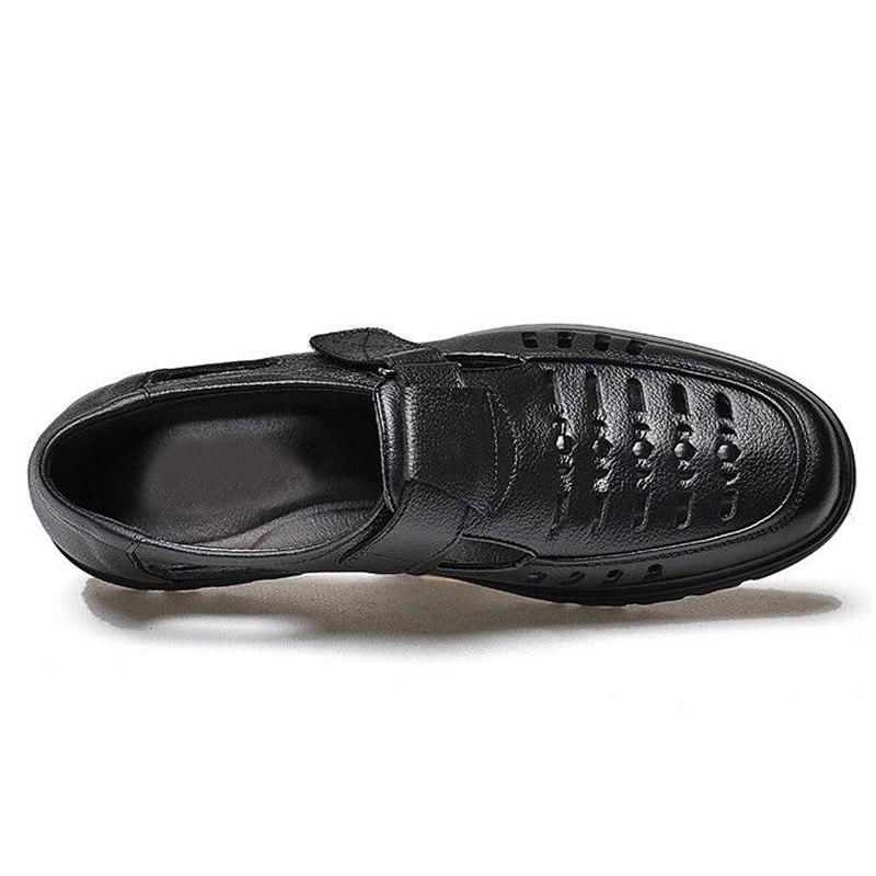 Летняя обувь. Мужские сандалии из коровьей кожи. Повседневная обувь. Брендовые мужские сандалии. Нескользящие черные, коричневые K172.