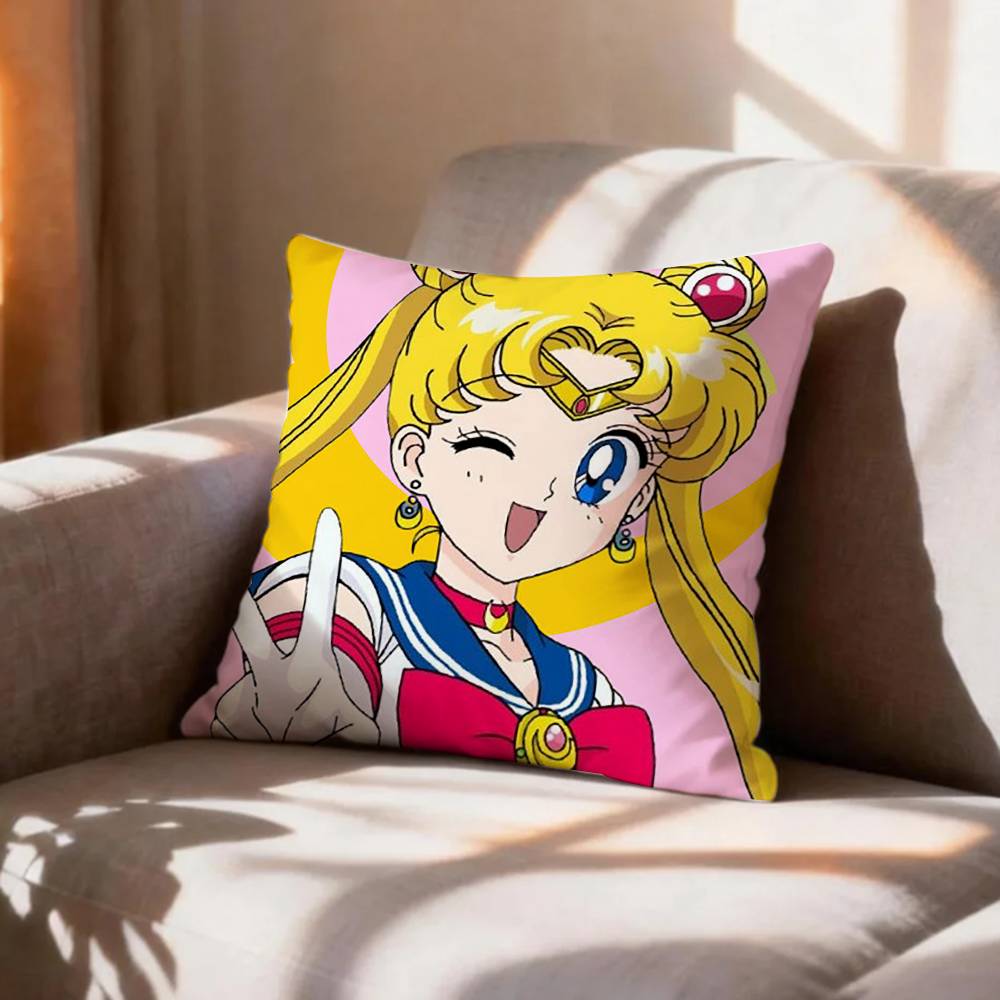Cute Magical Girl SSailor Moon Pillow Case Pattern Printed Pillowcase For Living Room Sofa Cushion Cover