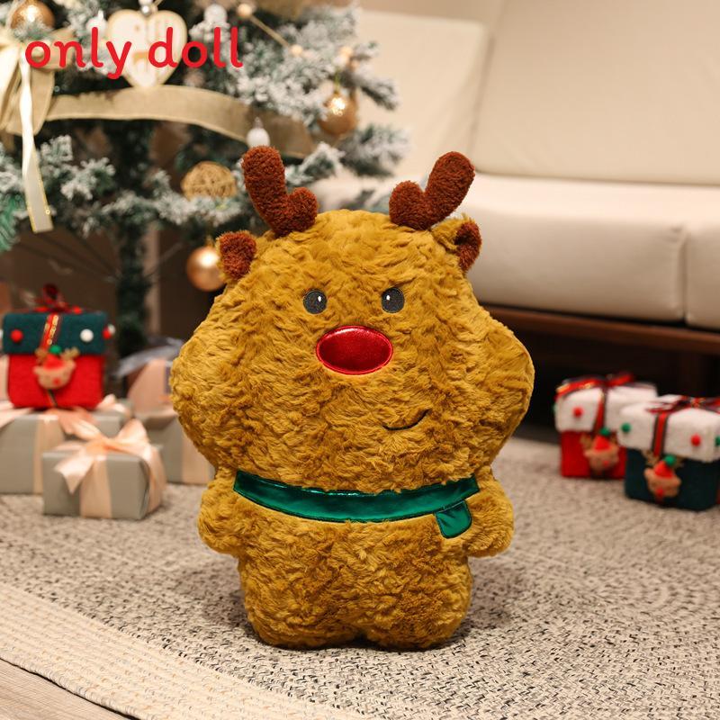 Christmas Theme Deer Bell Gingerbread Man Santa Claus Plush Doll Toy Pillow For Festive Atmosphere And Childrens Gift