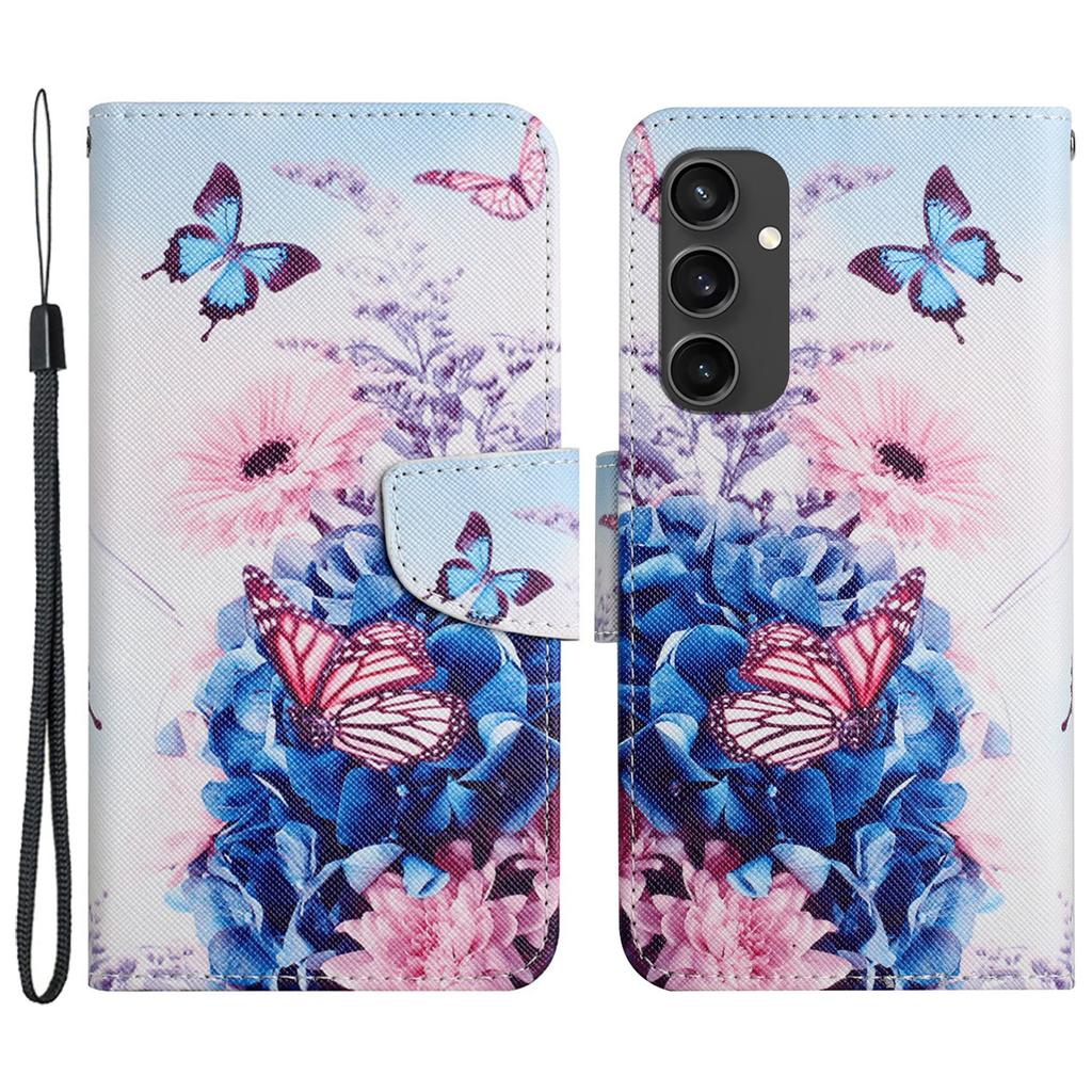 Чехол для Samsung Galaxy S24 FE с принтом, защитная кожаная книжка-обложка для телефона