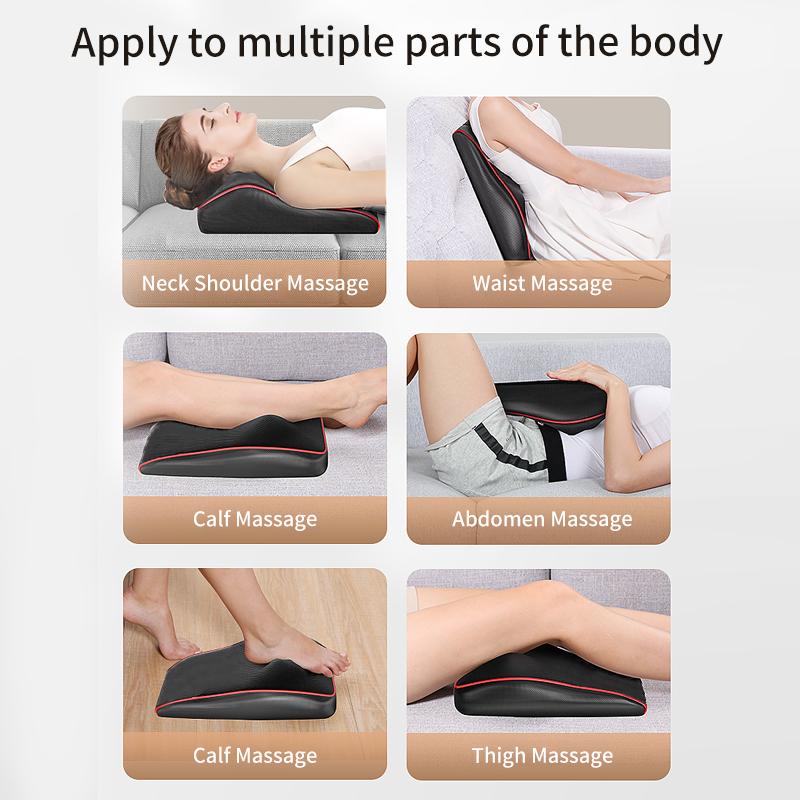 JINKAIRUI Массажер для шеи и шеи с разминанием шиацу, вибрационная подушка для массажа спины, массаж всего тела для использования дома и в машине