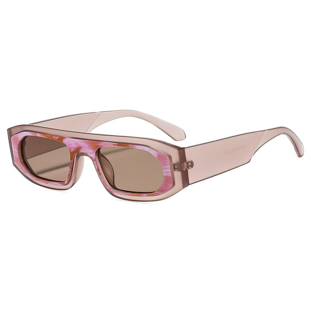 New Square Frame Irregular Two Color Women Sunglasses  Luxury Personality Splicing High Quality Men Casual Sun Glasses Uv400