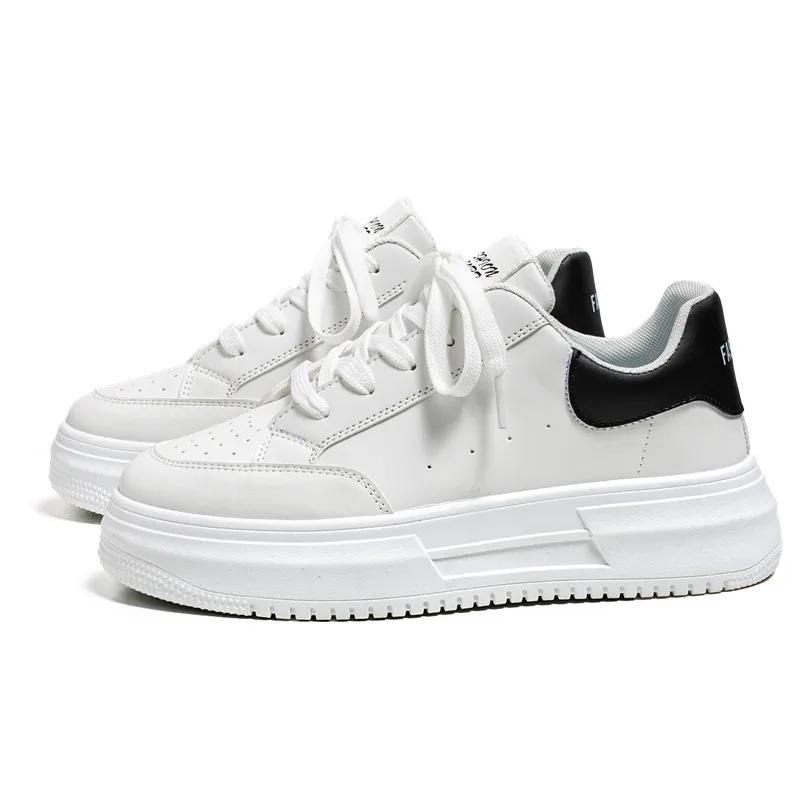 Fashion Hot New White Men's Casual Shoes Thick Bottom Trendy All-match Shoe for Men Beautiful and Fashionable Breathable Casual Sneaker