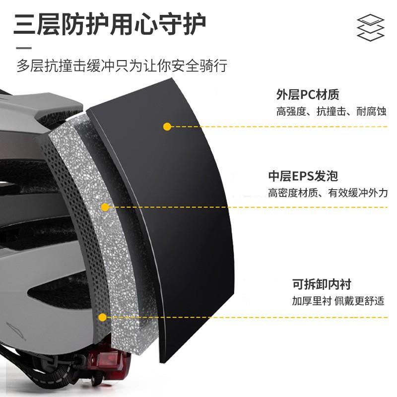 Magnetic Snap-on Visor Integrated Cycling Helmet Adults Half Shell Bike With USB Charging Taillight PCEPS All Season