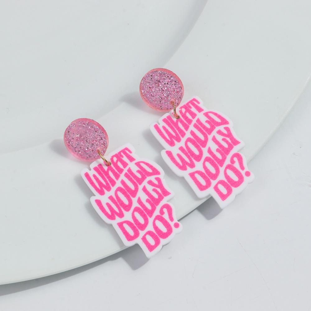 Trendy Letter Square Acrylic Drop Earrings for Women New Personalized Geometric Word Y2K Earring Jewelry Valentine's Day Gifts