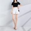 Костюм шорты женские шорты трапециевидной формы с высокой талией весна лето повседневные свободные широкие шифоновые шорты женские черные, белые