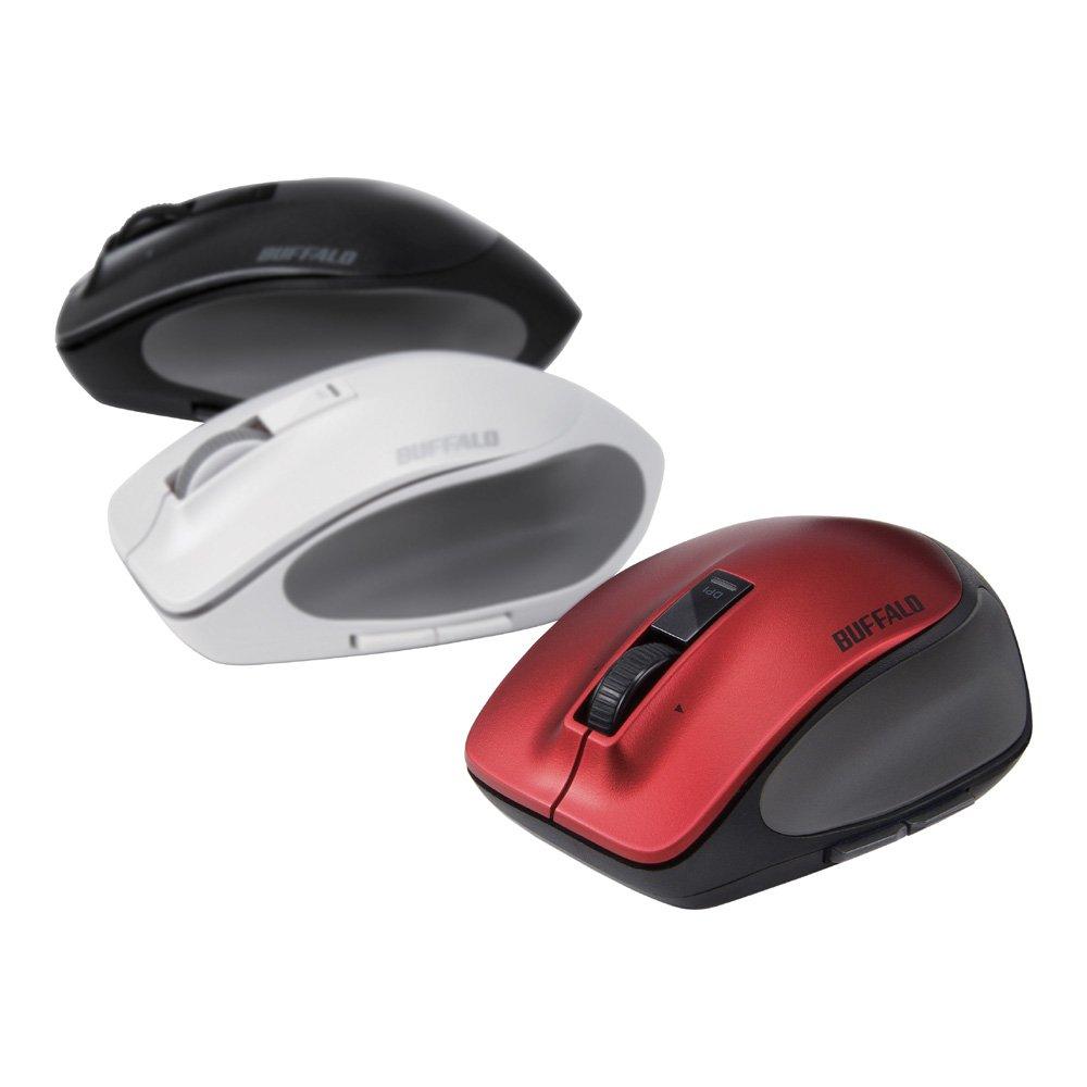 Buffalo Bluetooth BlueLED Premium Fit BSMBB505MRD Mouse, Medium, Red,