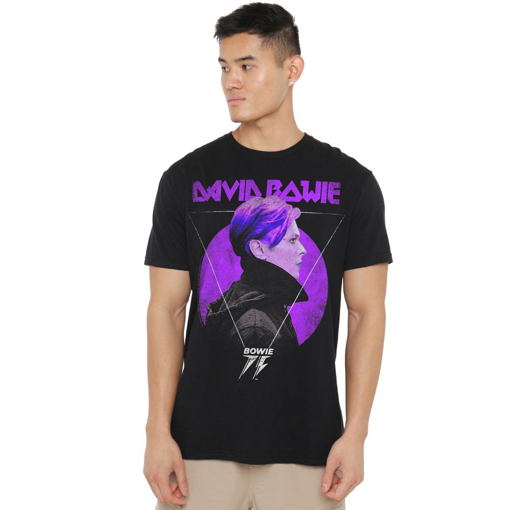 David Bowie Mens 75 Side Profile Logo T-Shirt