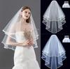 Simple Short Tulle Wedding Veil Two Layers with Bridal Comb White Ivory Bridal Hair Comb Headdress Wedding Accessories