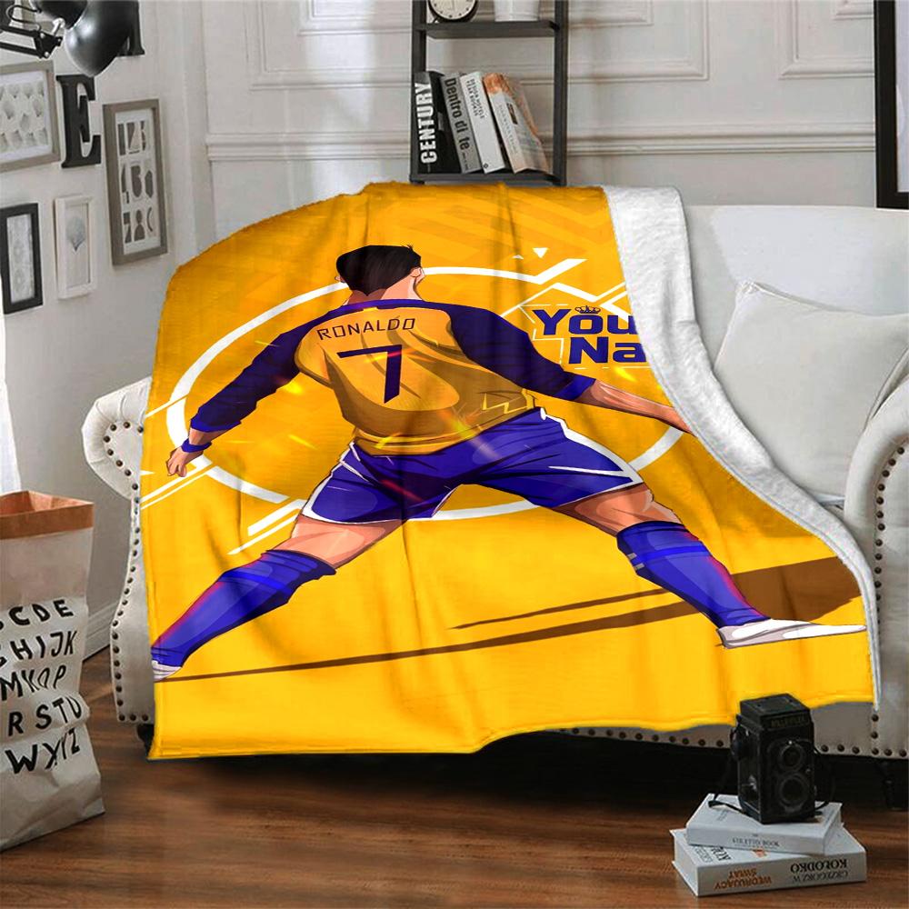 Cristiano Ronaldo (78) Personalized Name Blanket Throw Personalized Blanket Soft & Cozy Great for Chair Living Room Picnics Bed All-Season Use