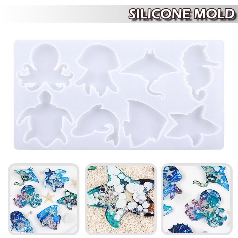 Силиконовые формы на тему морских животных Kell, морские животные, рыбы, осьминоги, форма для эпоксидной смолы «сделай сам»