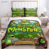 Забавный набор постельного белья My Singing Monster на все сезоны: пододеяльник, одеяло, наволочки. Односпальный/Двуспальный/Полуторный/Двуспальный