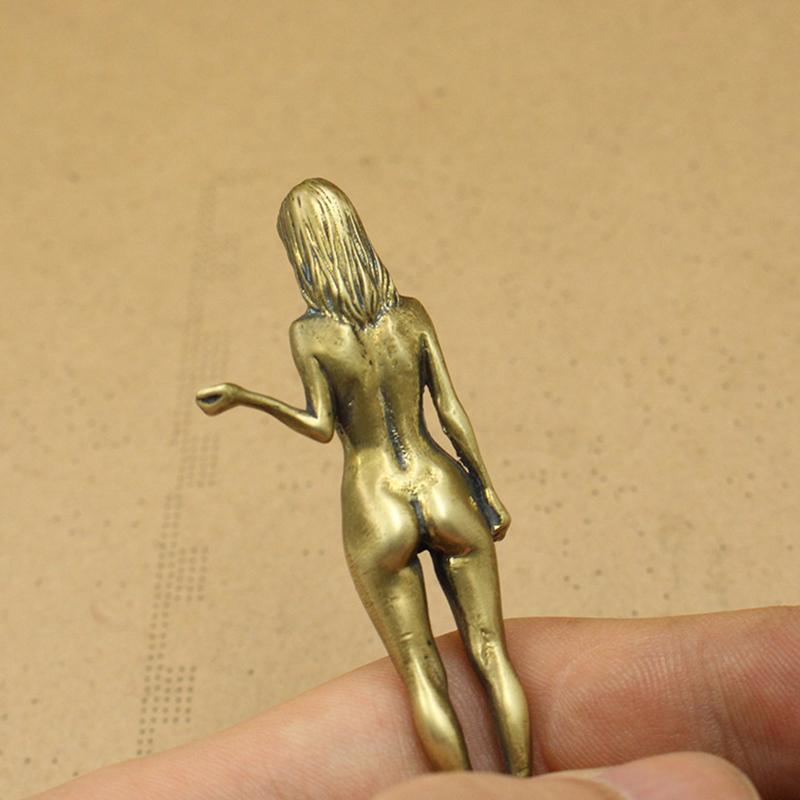 Brass Beauty Copper Ornaments Antique Hand Grips Bare Hand Model Plaything Desktop Ornament Female Statue Arts Home Decoration
