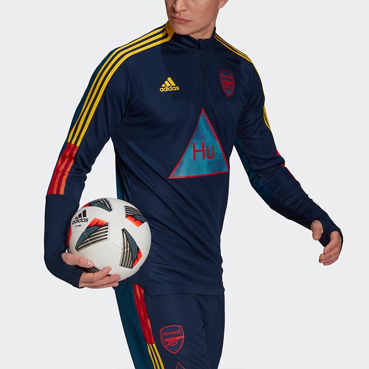 adidas X Pharrell Williams Collaboration Afc Hu Tr Top Arsenal Football Спортивная толстовка с полумолнией Мужская толстовка Deep-Indigo GK7837