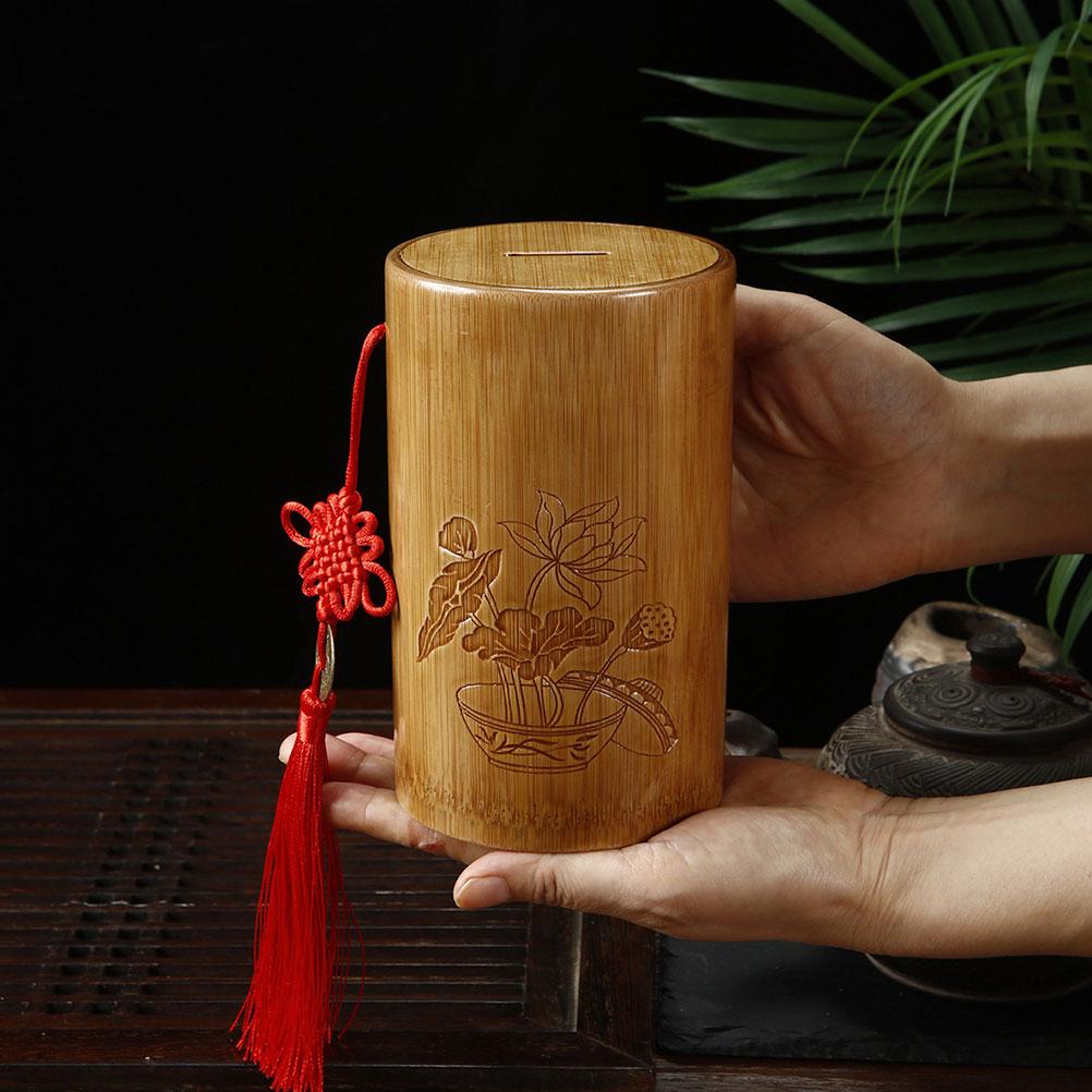 Украшения Контейнер Бамбук Копилка Детский Знакомства Домашние Украшения Китайские Монеты Товары Банки Для Сбережений