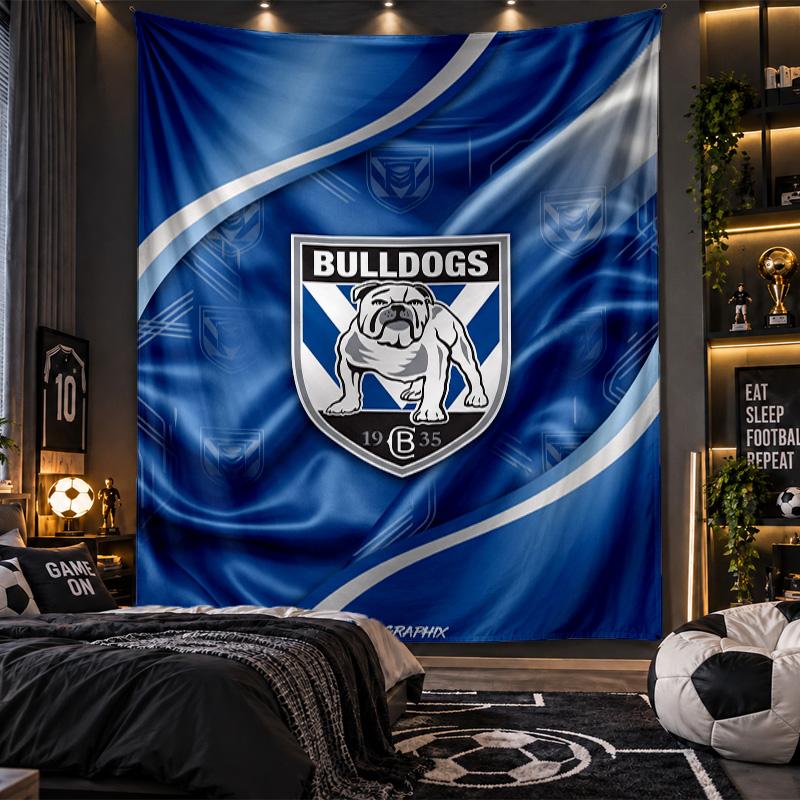 Wall Hanging Tapestry Canterbury-Bankstown Bulldogs Print Cloth for Living Room Bedroom Home Decor