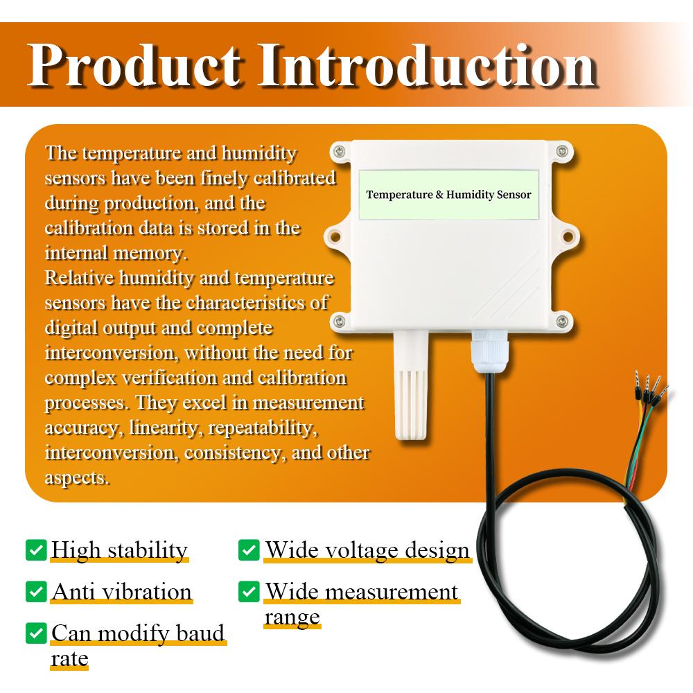 Temperature Humidity Sensor RS485 Waterproof Digital Display Air Wall-mounted Sensors Transmission Output 0-5V 0-10V 4-20mA