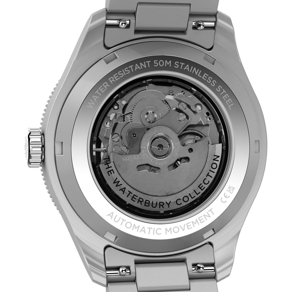 TIMEX Мужские часы Waterbury Heritage Automatic GMT TW2Y60600 Темно-синий циферблат K1 Минеральное стекло 50м