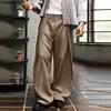 INCERUN Мужские повседневные брюки на молнии с полосками на талии, свободные многослойные широкие брюки, длинные брюки