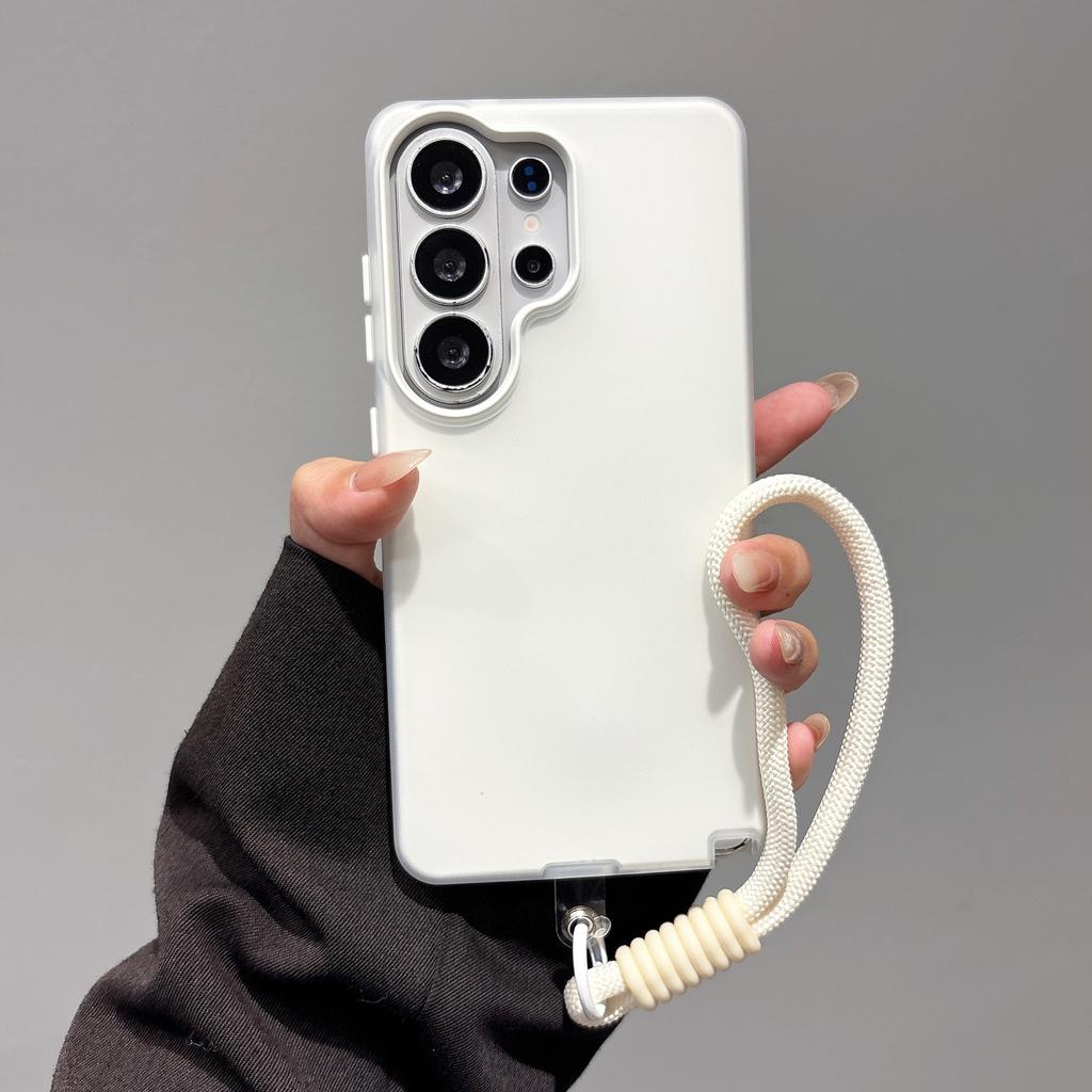Матовый чехол-ремешок для запястья в конфетных цветах для Samsung Galaxy S2 S26 Ultra S24 Plus S23 FE S22 A6 A A7 Чехол-ремешок 2 в 1