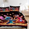 Lilo Stitch Adventure Print 3Pcs Bedding Setduvet Cover With 2 Bedropillowcase Home Birthday Gift