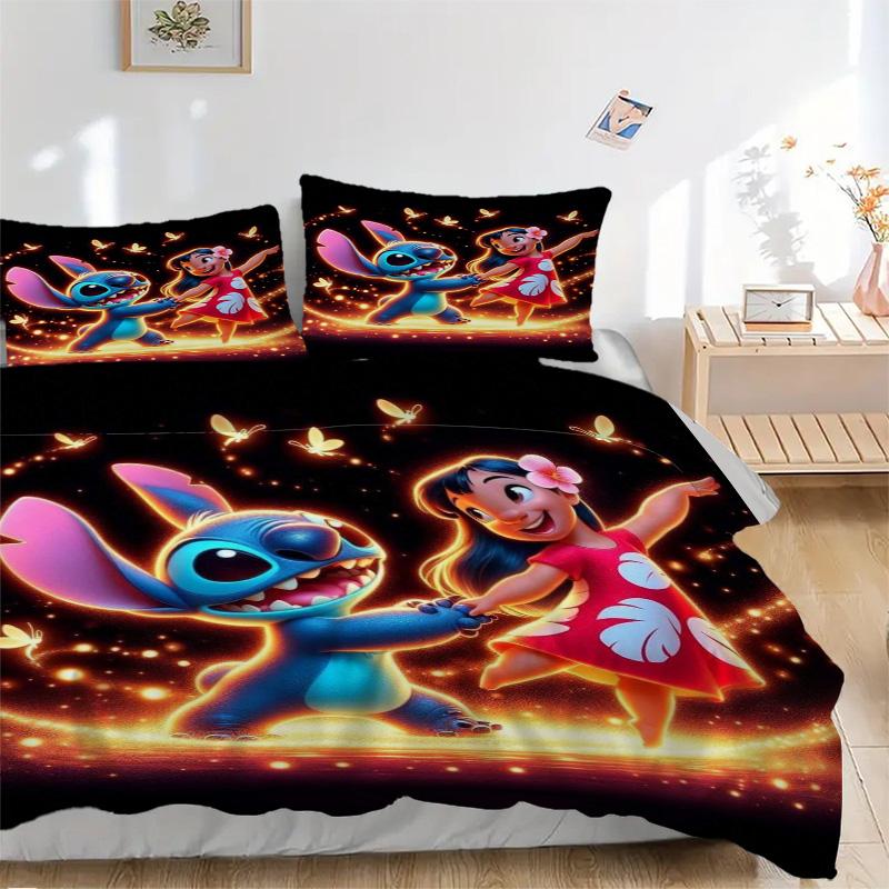 Lilo Stitch Adventure Print 3Pcs Bedding Setduvet Cover With 2 Bedropillowcase Home Birthday Gift