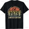 1976 Music Cassette 48th Birthday Gifts Vintage 48 Years Old Tshirt Graphic Printed Short Sleeve Unisexs Top