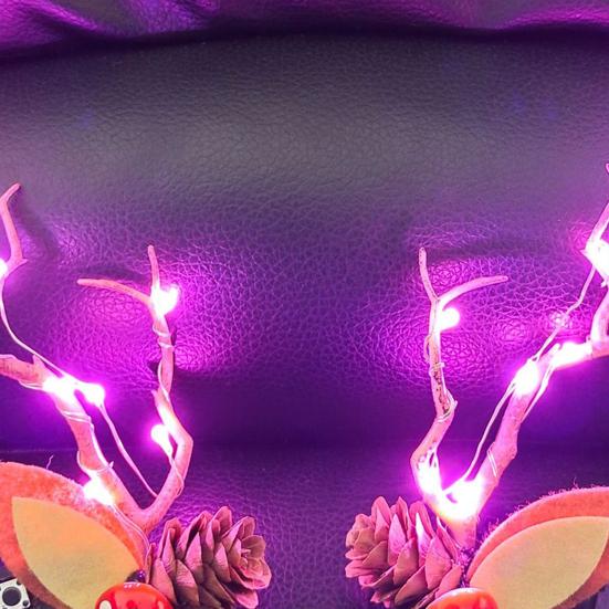 1 пара шпилек для волос со светодиодной подсветкой и декором в виде рогов оленя, светящиеся заколки для волос, легкие, удобные в носке, рождественские аксессуары для волос