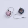 Редкая фосфоритовая серьга, фосфоритовая серьга-сердце, серьга из серебра 925 пробы