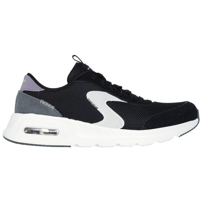 Skechers Skech-Air Court - Air Wave Удобные Прочные Низкие Повседневные Кроссовки Женские Черно-Белые 150076-BKWG