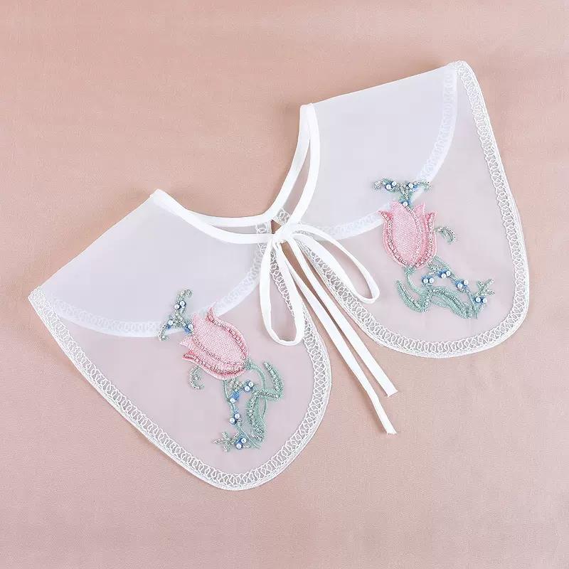 Мода 2023 года, женская, для девочек, кукла Лолита, шаль, поддельный воротник, вышитое ожерелье, лацкан, блузка, накидка на плечо, короткая накидка, поддельный воротник