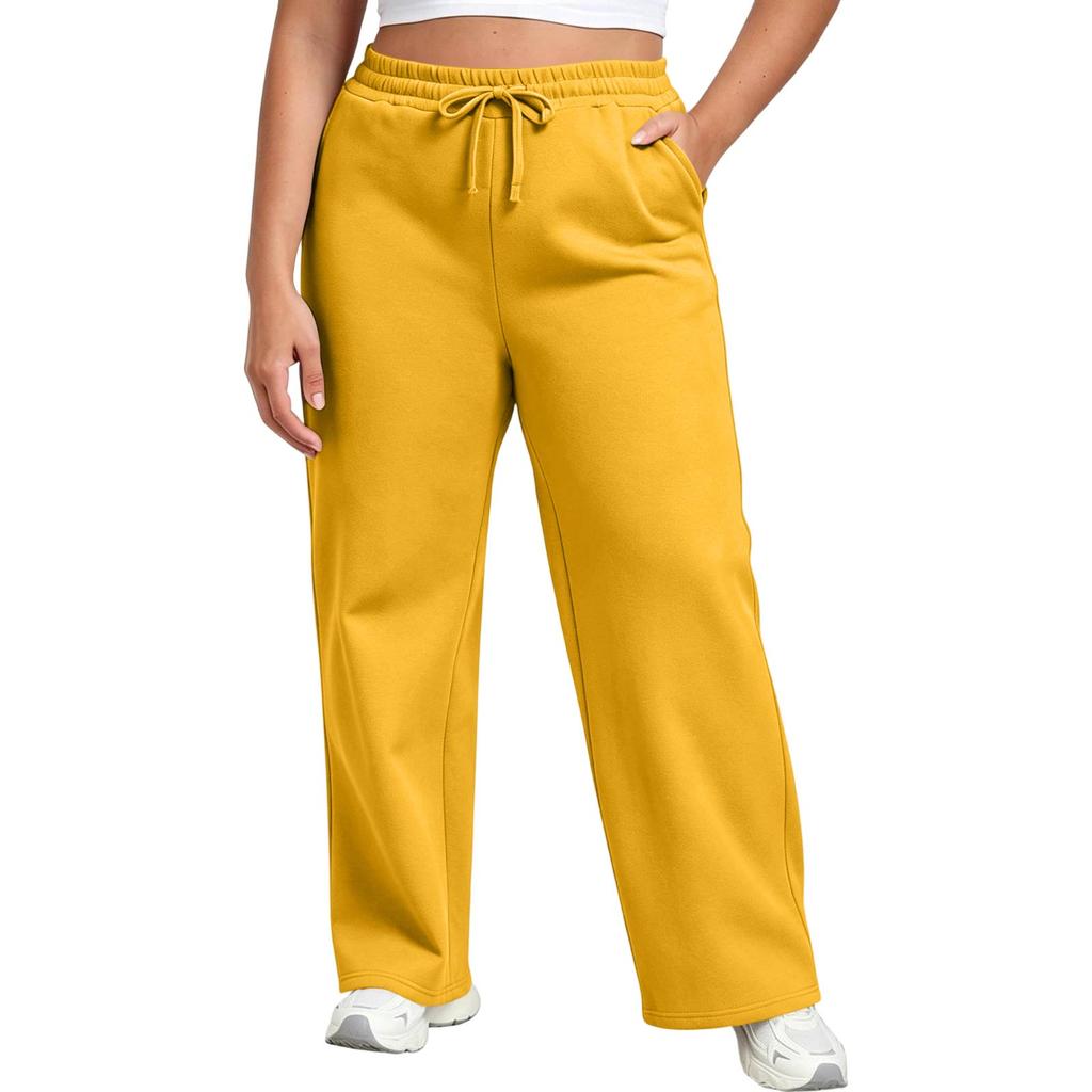 Unisex Size Sweatpants with Pockets Loose Straight Leg Casual Pants for Men and Women