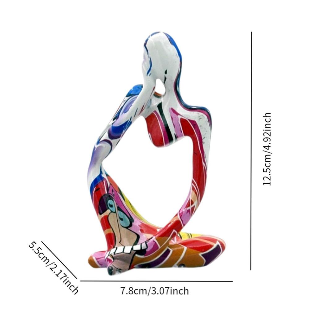 Мыслитель Статуэтка из смолы Настольный центральный элемент Настольные украшения Абстрактная скульптура для фермерского дома, ящика, офисного шкафа, спальни