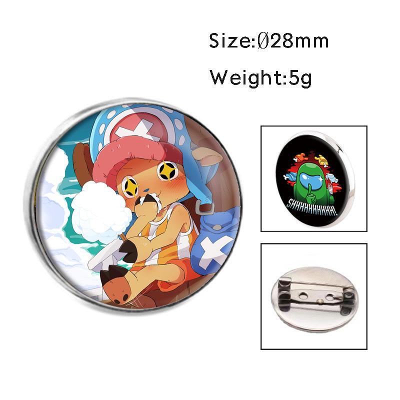 One Piece Badge Anime Crystal Gem Brooch Pirate King Accessory Pendant Jewelry Pin Anime Merchandise Crystal Stone