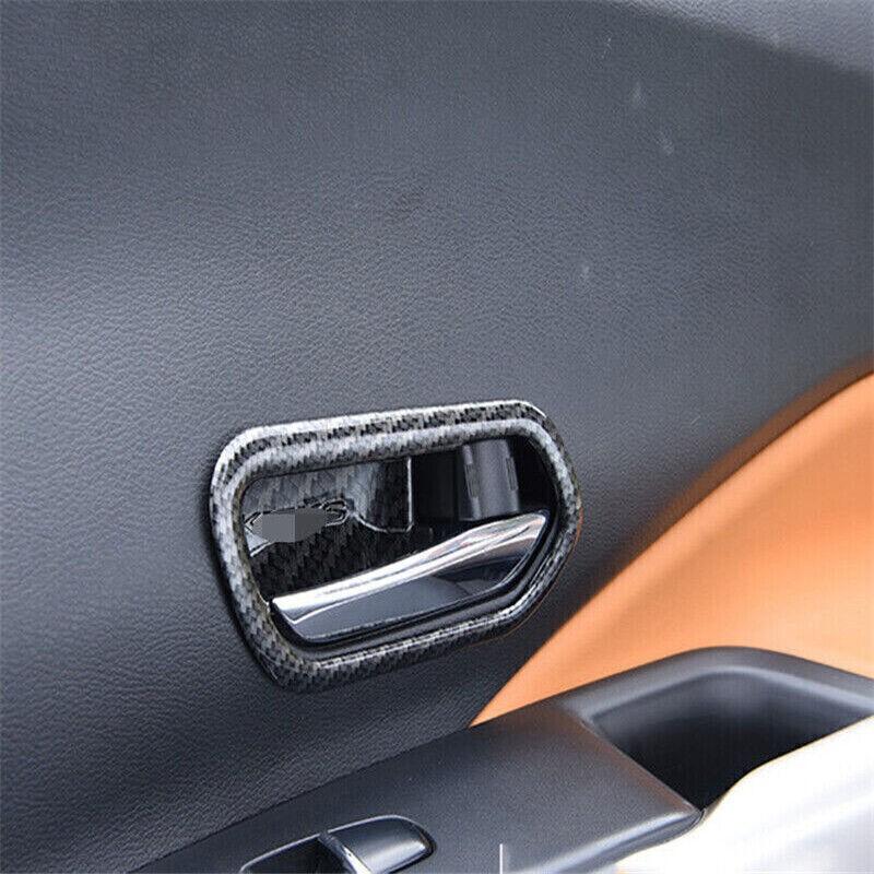 For Nissan Kicks 2018-2024 Carbon Fiber Inner Door Handle Lock Frame Trim 4x