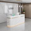 Compact Faux Marble Reception Desk for Salon or Retail