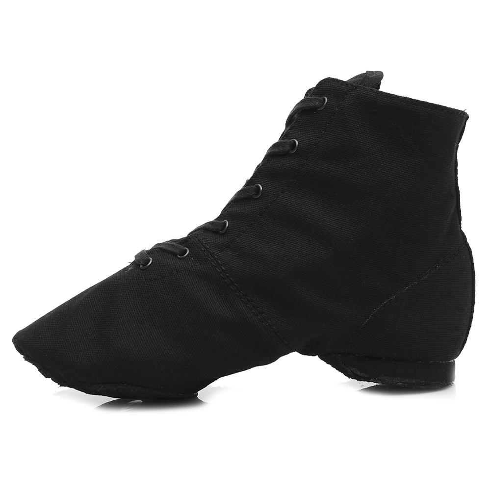 Женские парусиновые балетные танцевальные туфли на плоской подошве, джазовые сапоги для дома