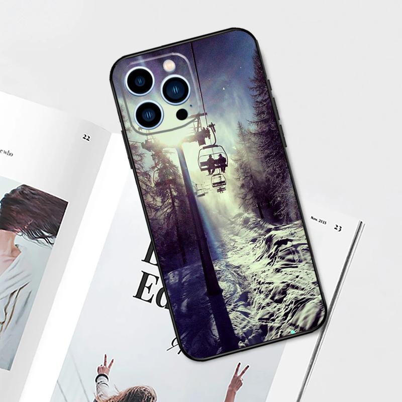 Лыжи Снег Сноуборд Чехол для лыж Для iPhone 17 Pro Max 14 13 12 11 15 16 Pro Max mini 15 Plus 16e 17 Air Чехол для телефона