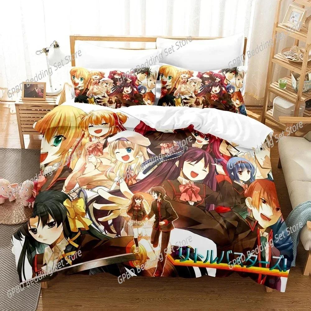 Little Busters! Bedding Set Boys Girls Twin Queen Size Duvet Cover Pillowcase Bed Boys Adult Fashion Home Textileextile