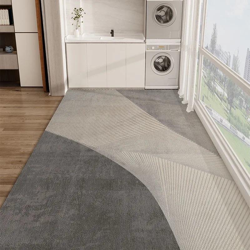 Балкон Водонепроницаемый Ковер ПВХ Кожа Противоскользящий Напольный Коврик Большой Размер Минималистичный Стиль Домашнее Украшение Ковер Кухонные Ковры