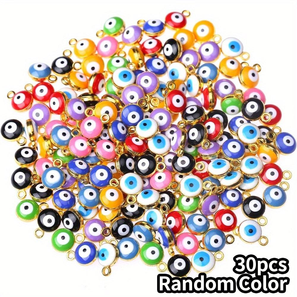 10/20/30 шт. Бусины от сглаза, разноцветные плоские круглые бусины от сглаза, турецкие бусины, разделительные бусины, сделай сам, браслет, серьги, ожерелье, поделки