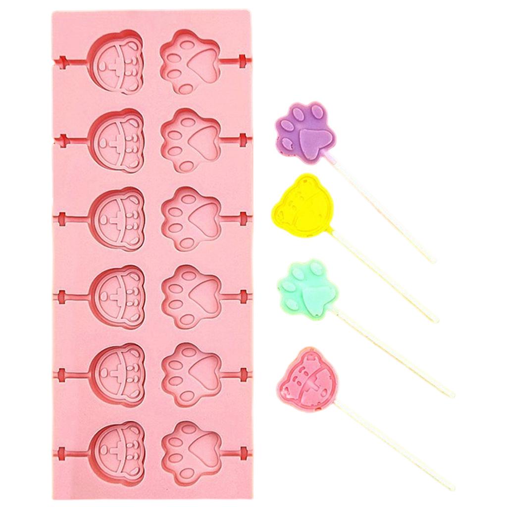 Food Grade Silicone Lollipop Molds Creative Cute Animal Flower Design Candy Mold Suitable for Baking Delicious Food