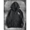 Mens Oversized Hooded Zip-Up Sweatshirt With Hand-Drawn Print Casual Wear Plus Size S-XXXL