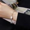 S925 Silver European and American Natural Baroque Pearl Love Bracelet Women's Minimalist Retro Heart-Shaped Bracelet