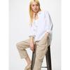 Cotton Relax Ankle Pants  Hickory  Leg Length 61 63 Cm 