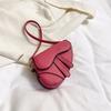 Stylish Cross-border Shoulder Bag 2023 Summer Pure Color Pu Saddle Bag Wholesale